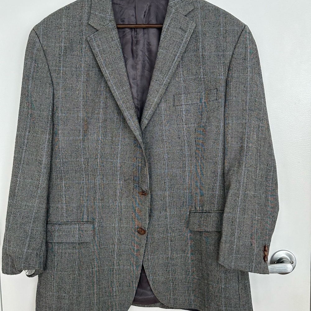 Ralph Lauren Gray and light blue Plaid Blazer